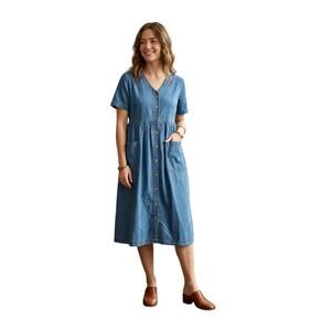 Rare VTG 90s Bechamel Denim Babydoll Midi Dress Deadstock NWT NOS size L